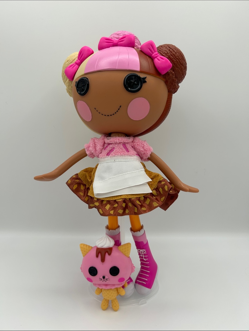 Scoops Waffle Cone 2013 Lalaloopsy 13” Doll with Ice Cream Cat – Rare Retired